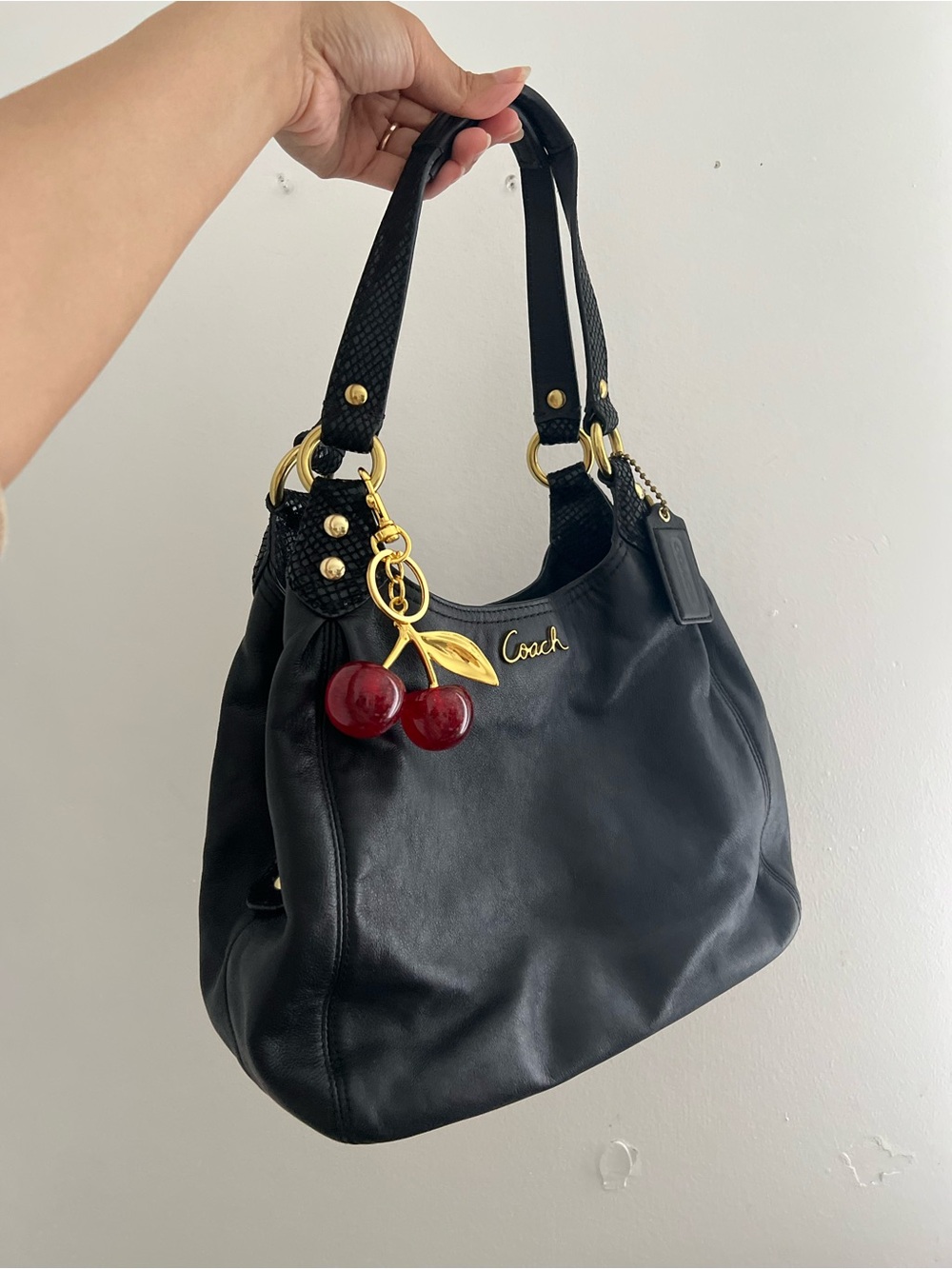 Coach Black Leather Tote - Picture 4 of 11